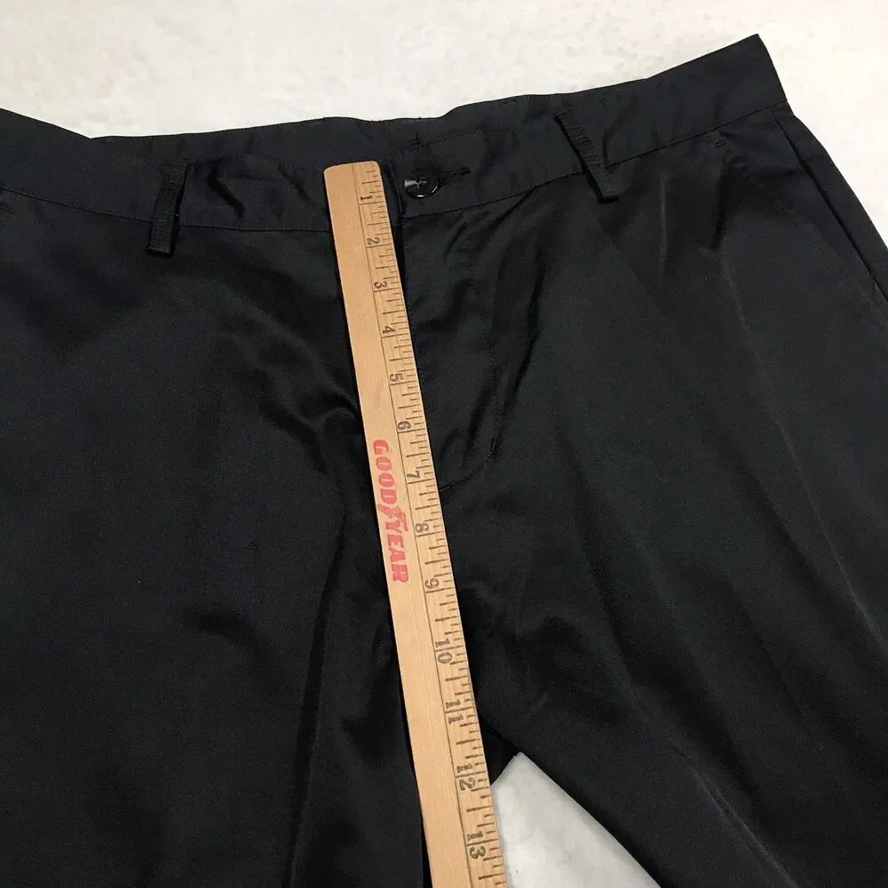 ADIDAS Golf Pants Men 32x32 Black Climalite Poly Performance Straight Leg Chino